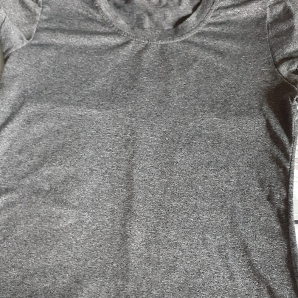 Gray spandex loose workout top
